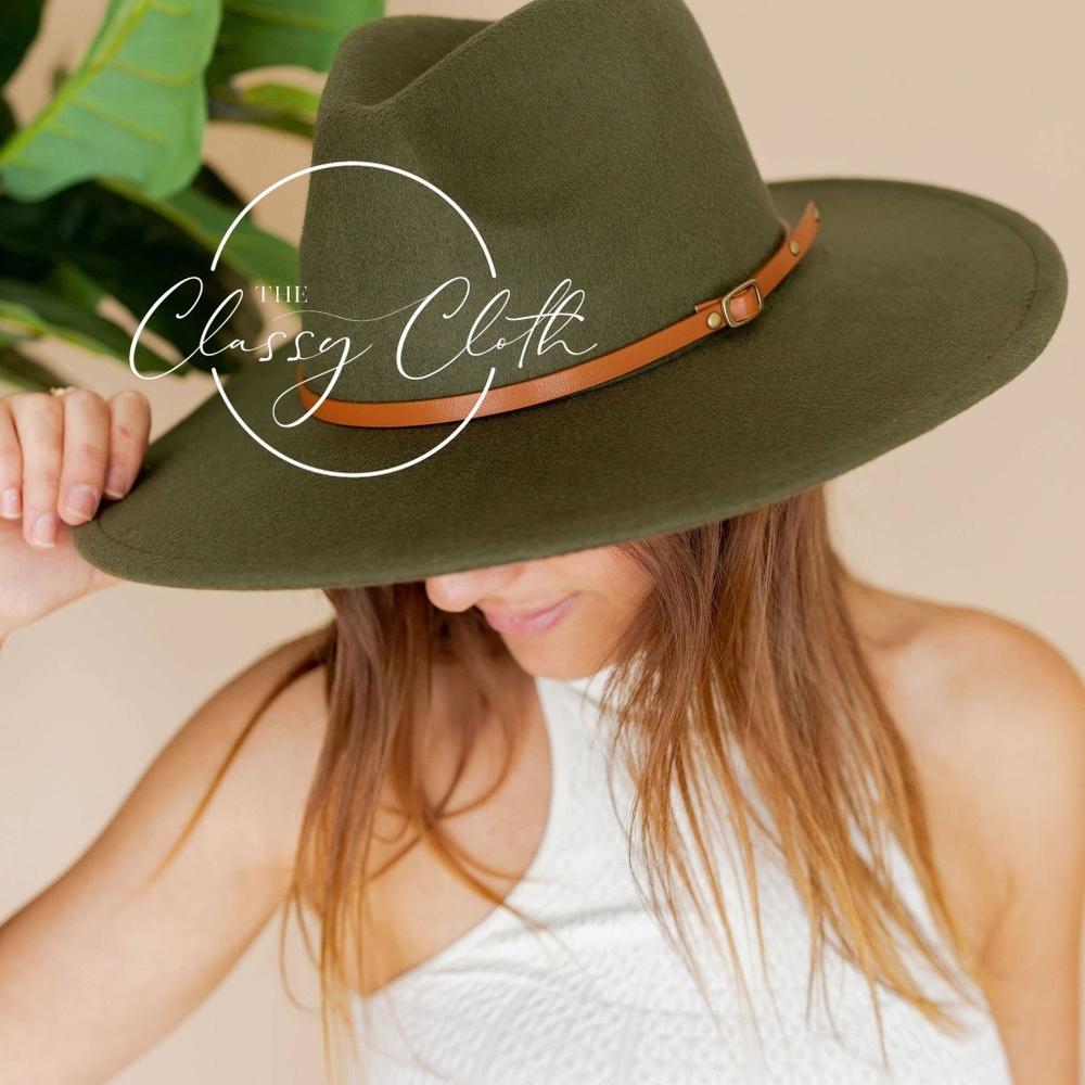 Wool Blend Wide Brim Hat